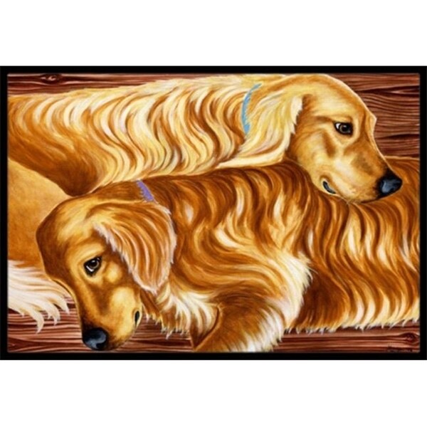 Carolines Treasures AMB1387MAT Zeus & Chloie the Golden Retrievers Indoor or Outdoor Mat 18 x 27