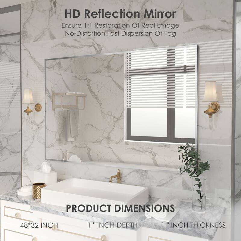 QuivaraView Wall Mounted Aluminum Frame Bathroom Vanity Mirror