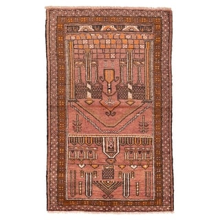Prayer Rug Pattern ECARPETGALLERY Hand-knotted Teimani Copper Wool Rug - 3'0 x 4'10 - Bed ...