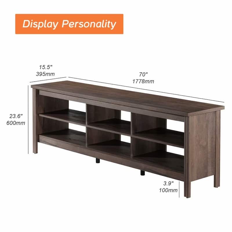 TV Stand for 75 Inch TV Console Table, Wood Entertainment Center