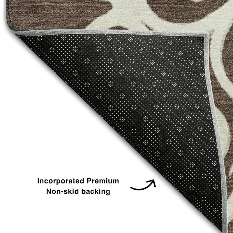 Premium Washable Super Soft Transitional Scroll Mayfield Rug