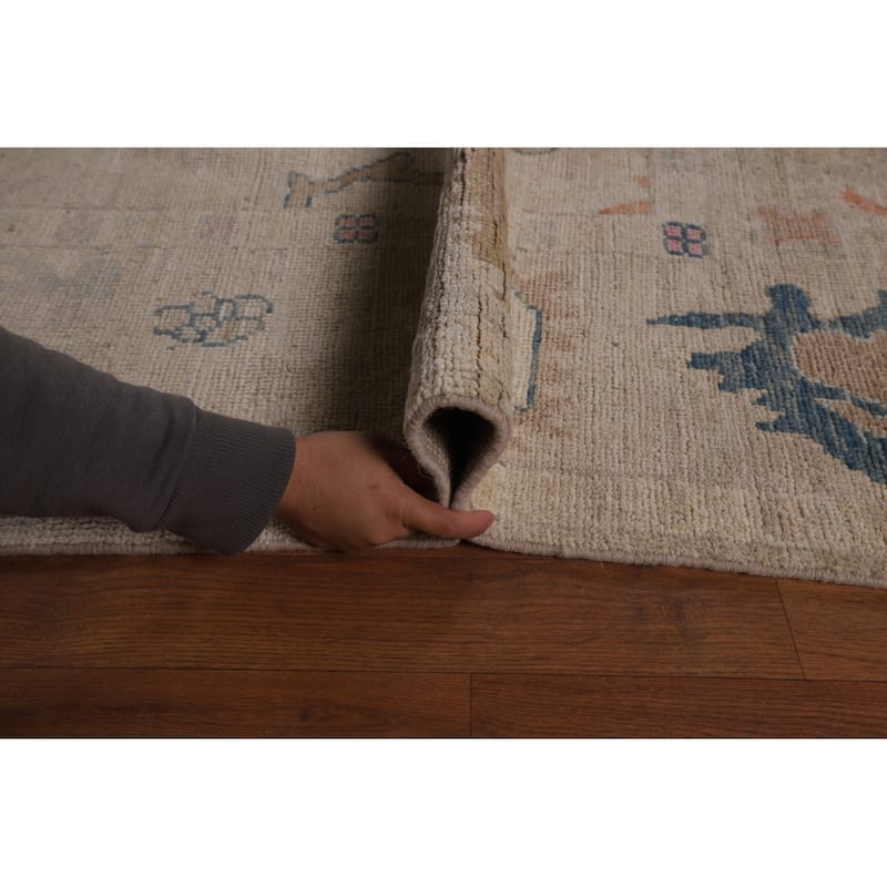 Oriental Vegetable Dye Oushak Turkish Rug Hand-Knotted Wool Carpet - 8'3"x 9'7"