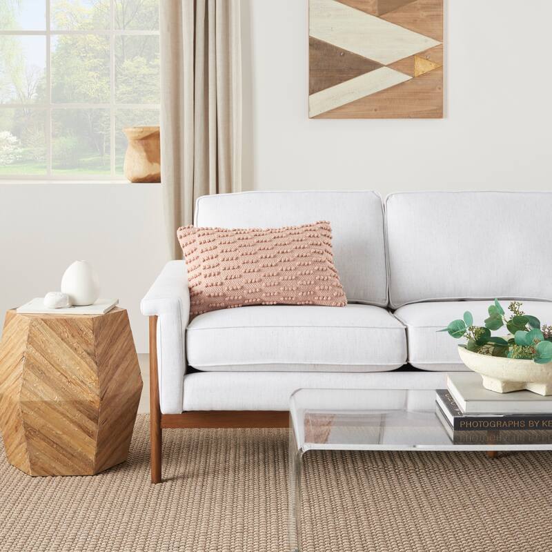 Mina Victory Life Styles Textured Geometric Dots Throw Pillow , ( 12"X20" ) - 12"X20" - Blush