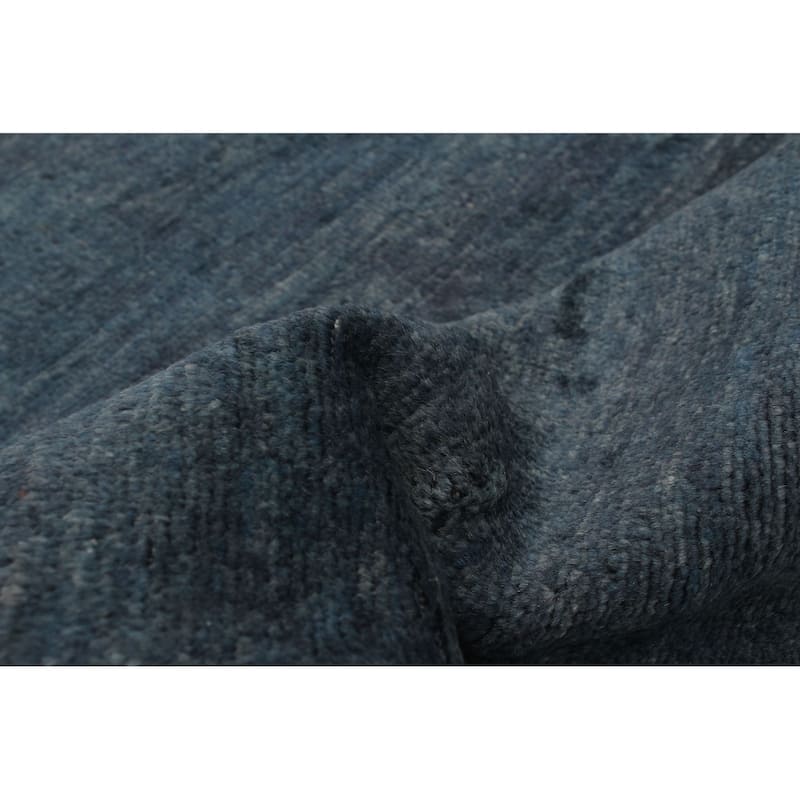 ECARPETGALLERY Hand-knotted Pak Finest Gabbeh Dark Blue Wool Rug - 4'1 x 6'2