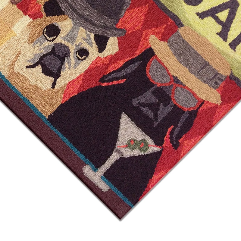 Liora Manne Frontporch Bar Patrol Indoor/Outdoor Rug - 2'6" x 4'