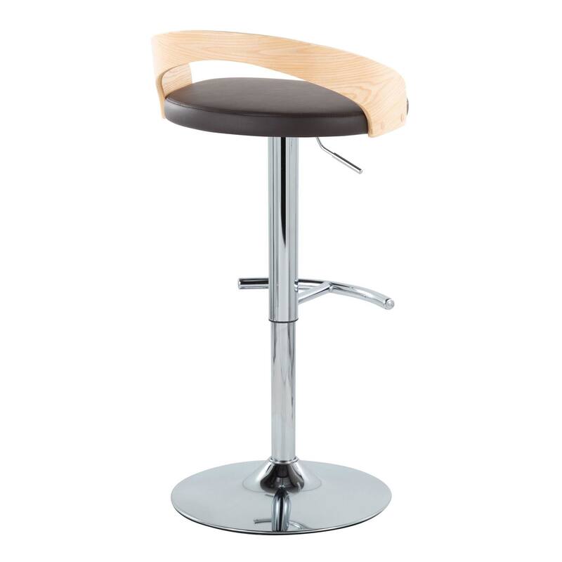 Grotto Adjustable Barstool with Chrome Base- Set Of 3