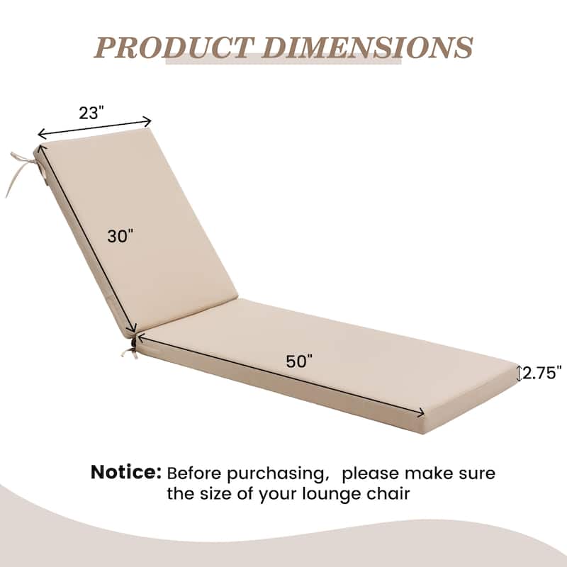 Pellebant Outdoor Patio Chaise Lounge Cushion