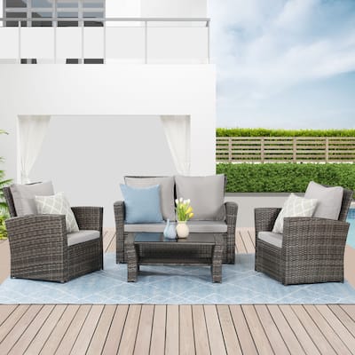 Royalcraft 4 Piece PE Rattan Wicker Outdoor Patio Furniture Set