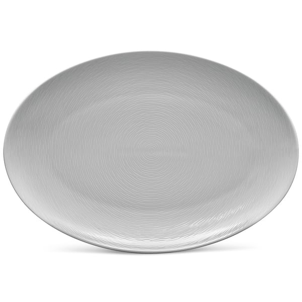 Noritake Colorscapes Swirl Oval Platter, 16" - Grey