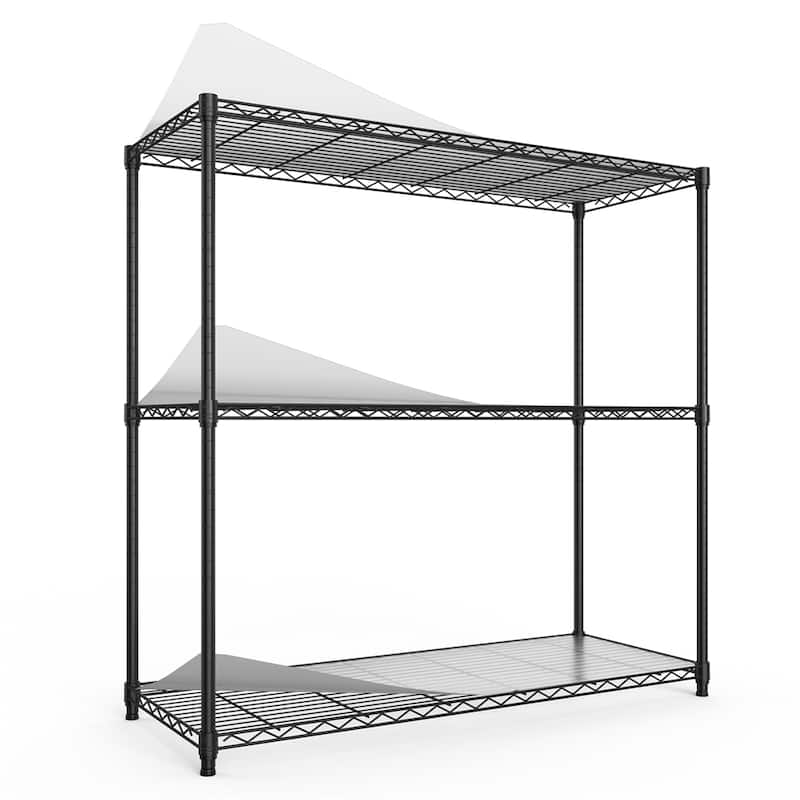 3 Tier Heavy Duty 1050 LBS NSF Height Adjustable Metal Storage Shelves