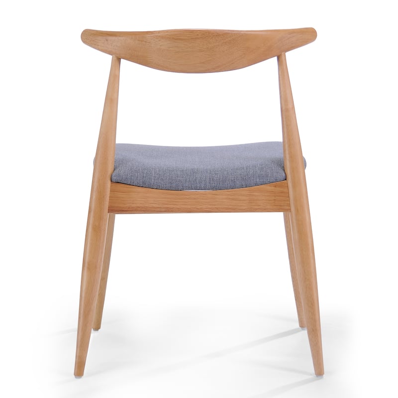 Fabric Upholstered Dining Seats, Rubberwood Frame Dining Chairs, Dining Room Dining Chairs with Rubberwood Legs (Set of 2)