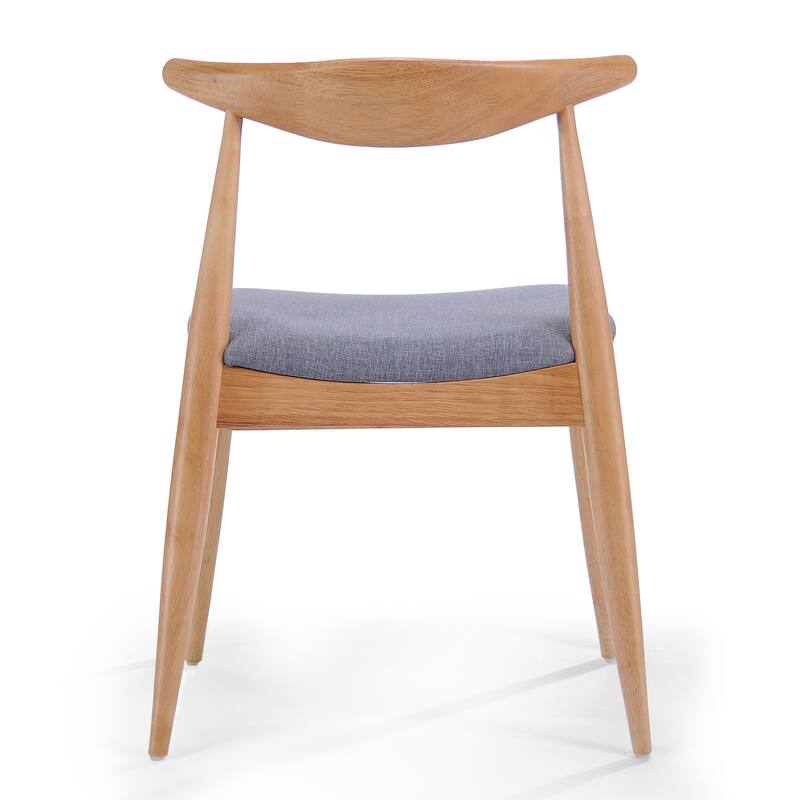 Set of 2 Rubberwood Dining Chairs with Ergonomic Backrest & Comfort Cushions