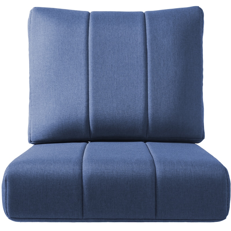 Ivora 24" W x 24" D x 6" T Water & Fade Resistant Outdoor Lounge Chair Replacement Cushion Set - 1 Set - Navy Blue