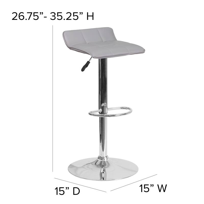 Contemporary Vinyl Adjustable Height Bar Stool - 34.5 to 43"