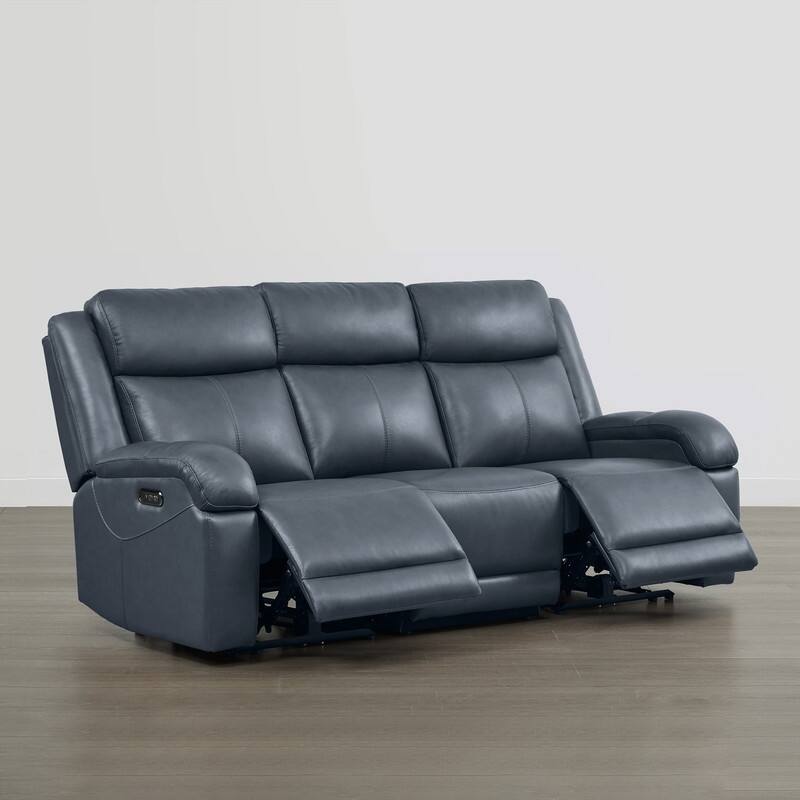 Spruce & Spring Hadlee Genuine leather Reclining Sofa with Multi-Function Console.