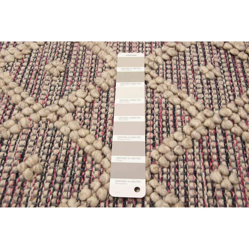 ECARPETGALLERY Braid weave Sienna Khaki Wool Rug - 4'10 x 8'2