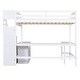 preview thumbnail 8 of 34, Full Size Loft Kids Bed with Built-in L-Shaped Desk and Three-Tier Storage Shelves and Staircase,Ladder,Guardrail