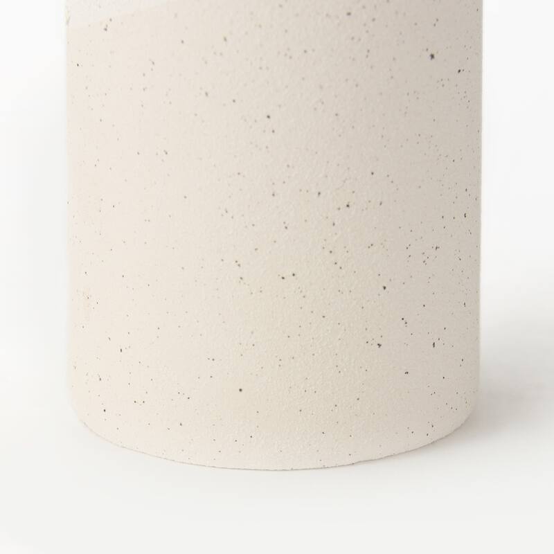 HomeRoots 11" Cream And Off White Color Block Cylinder Ceramic Table Vase