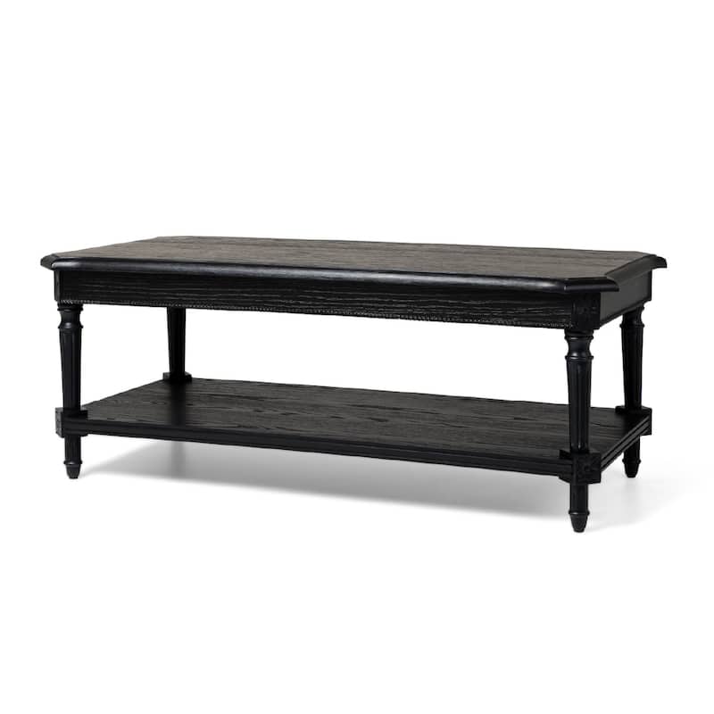 Maven Lane Pullman Traditional Rectangular Wooden Coffee Table - Black