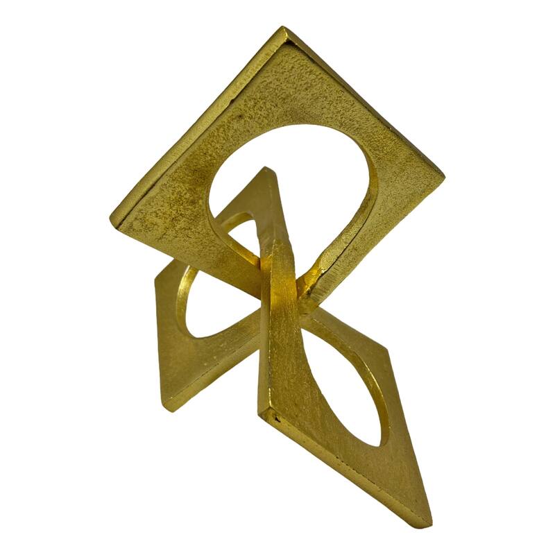 Decorative Handmade Aluminum 8.5 inch Square Sculpture - 6 x 7 x 8.5 in
