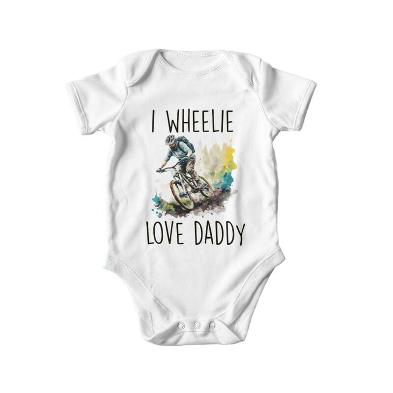 Mountain Bike - Baby Boy Girl Clothes Infant Bodysuit Funny Cute Newborn - White - 3-6M