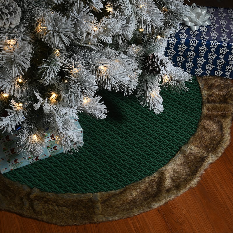 National Tree Company 52 in. Rural Homestead Collection Quilted Tree Skirt - 52 in