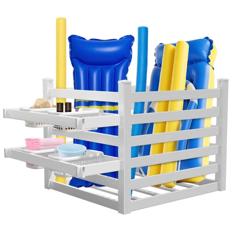Pool Storage Bin, Pool Float Holder, Waterproof, Easy Poolside Cleanup