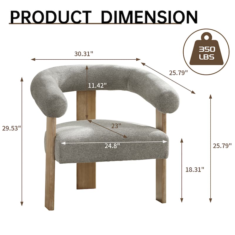 Accent Chair/Armchair Living Room Chair with Solid Wood Frame