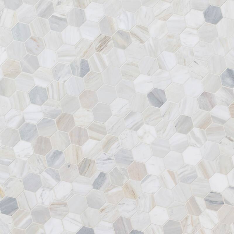 Ackland AKM-S-2X2HXH-CA 12" x 12" Marble Geometric Floor and Wall