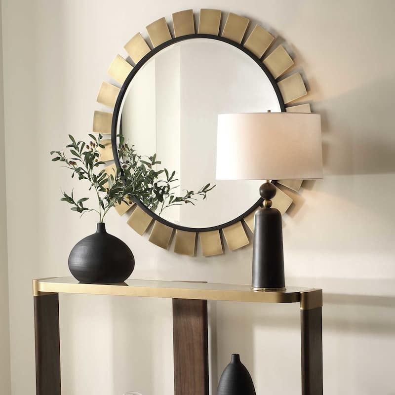 Uttermost 08263 Toluca 45" Sunburst Beveled Metal Framed Accent Mirror