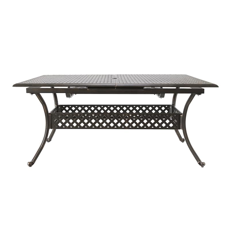 Abigail Outdoor Cast Aluminum Extendable Dining Table by Christopher Knight Home - 81.10"L x 37.50"W x 29.30"H