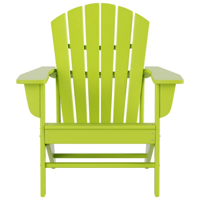 Altura Outdoor Eco-Friendly All Weather Adirondack Chair with Ottoman and Side Table (5-Piece Conversation Set)