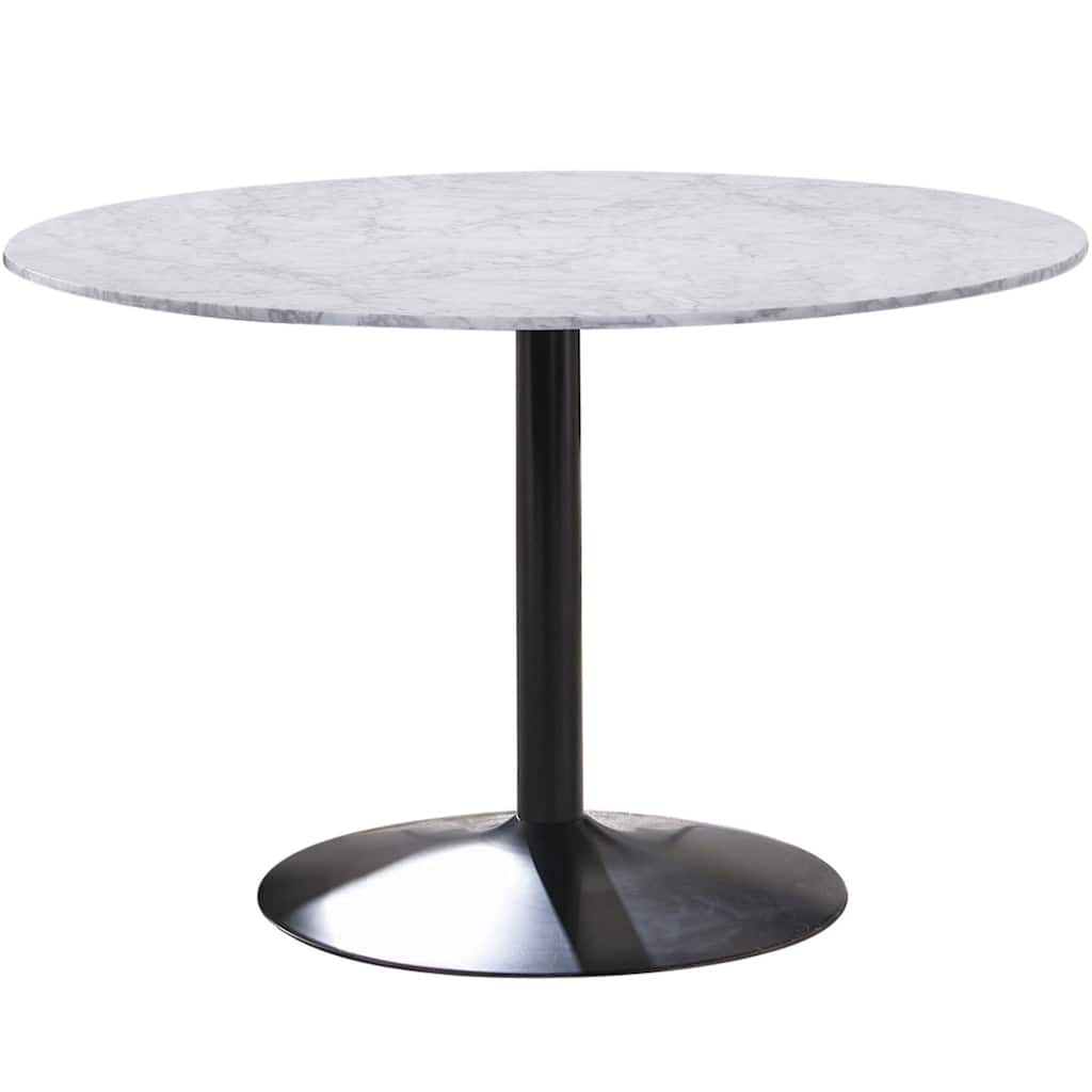 Round Italian Carrara Marble Top Dining Table - Round Table