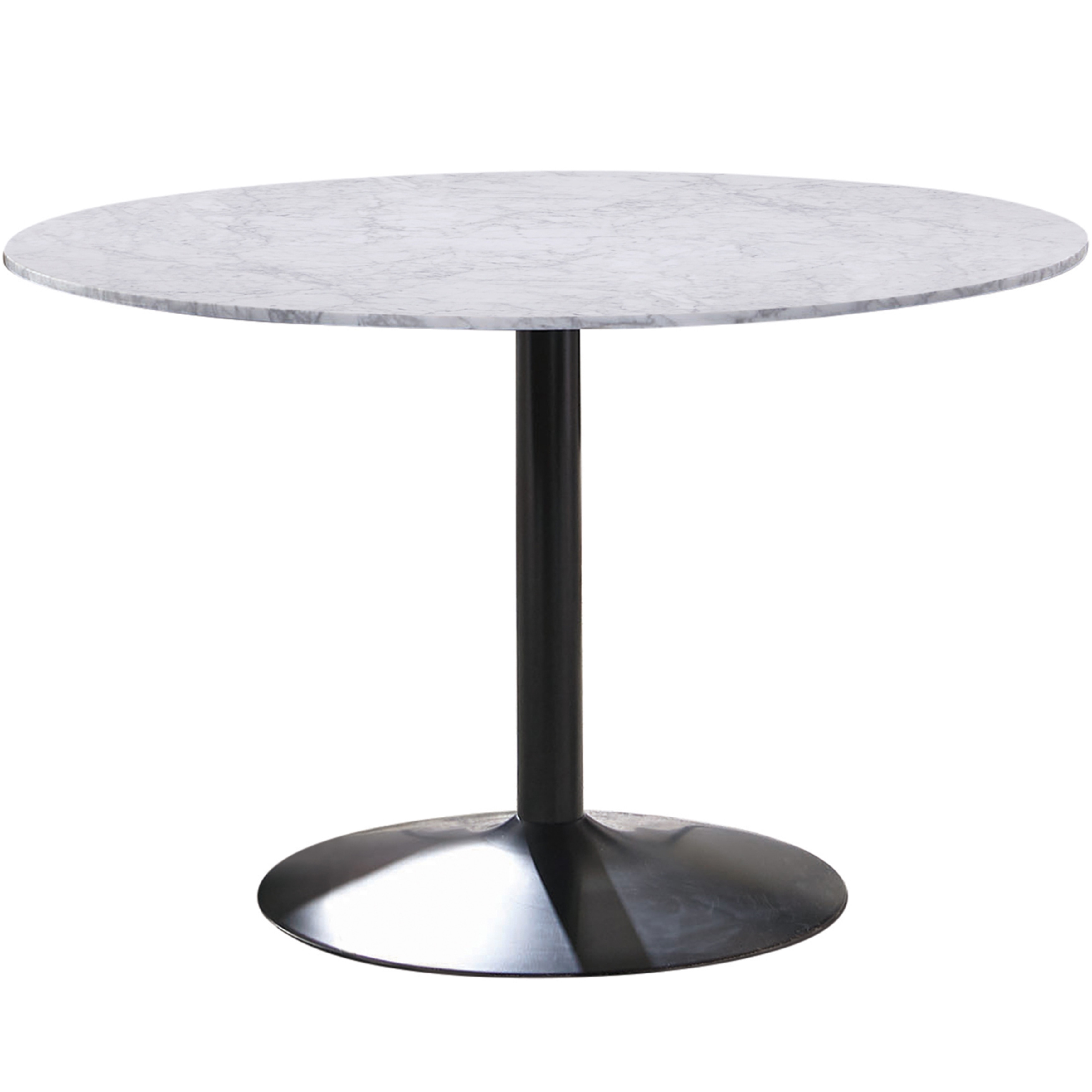 Round Italian Carrara Marble Top Dining Table - Round Table
