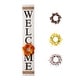 preview thumbnail 12 of 28, Glitzhome 60"H Wooden Welcome Porch Sign with 4 Changable Floral Wreaths