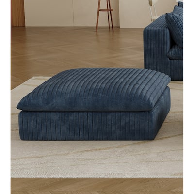 Blue Corduroy Fabric Cloud Sofa, Double - layer, Removable Cushion, DIY Combination