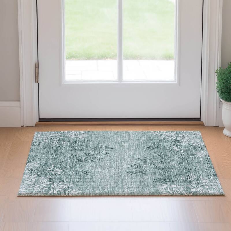 Premium Washable Super Soft Floral Imprints Mayfield Rug - Sage - 1' 8" x 2' 6" - Rectangle