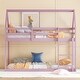 preview thumbnail 2 of 5, Pink Twin over Twin House-Shaped Bunk Bed with Ladder, Guardrails, and Low Height Design