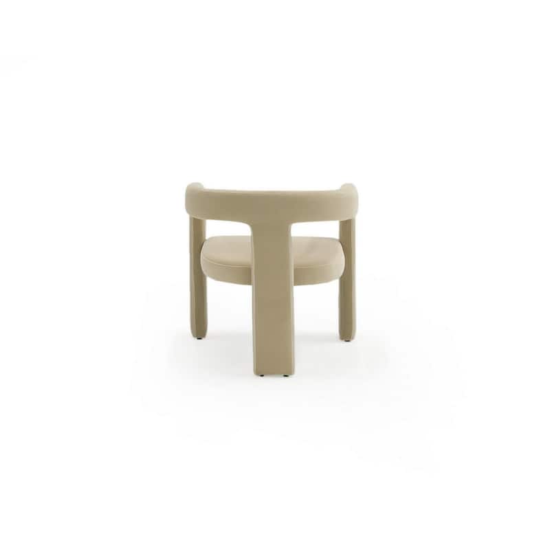 Lavi 26 Inch Dining Chair, Cushioned, Curved Open Back, Beige Upholstery