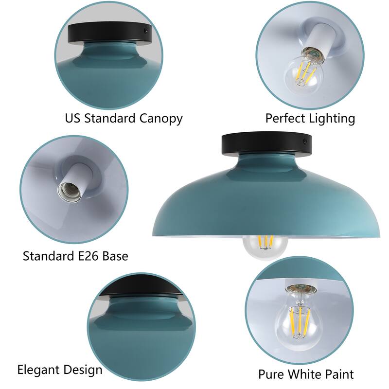 Semi Flush Mount Ceiling Light, Modern Ceiling Light Fixture for Kitchen Island Dining Room Foyer Hallway Porch Barn Loft