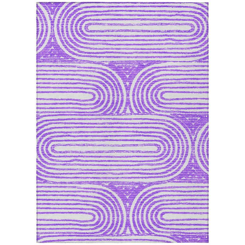 Machine Washable Indoor/ Outdoor Modern Vibes Chantille Rug