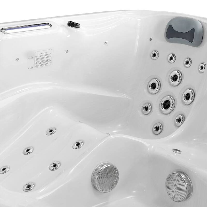 EROMMY Luxury 6-Person Hot Tub – 51 Jets, Heated & Ozonated – Premium Family Spa with Cover