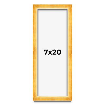 7x20 Shadow Box Frame Gold | 1.625 Inches Deep Real Wood Traditional