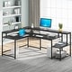 preview thumbnail 20 of 32, L Shaped Desk with Monitor Shelf, Reversible Corner Computer Desk for Office Home 69"