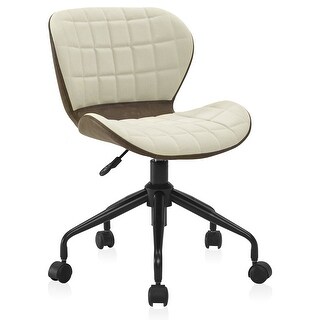 BELLEZE Melina Wool/Linen Desk Chair Swivel and Adjustable Height