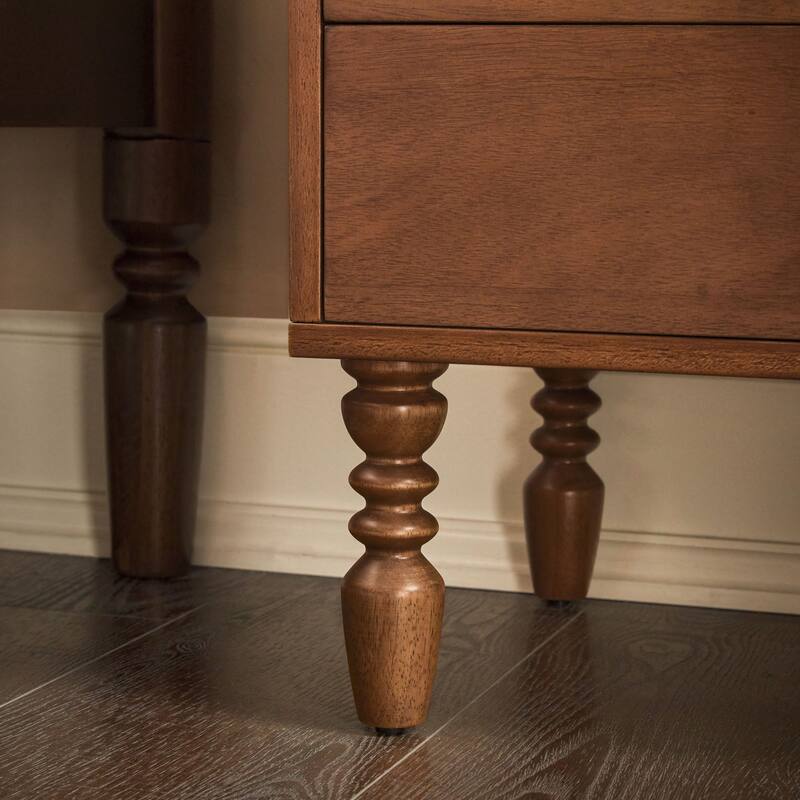Walker Edison Easy Assembly Solid Wood 2-Drawer Nightstand