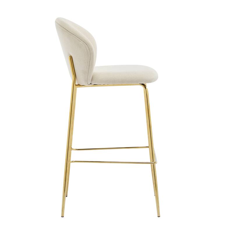 Kira Indoor Upholstered Bar Stool, Fabric With Metal Frame, Set Of 2