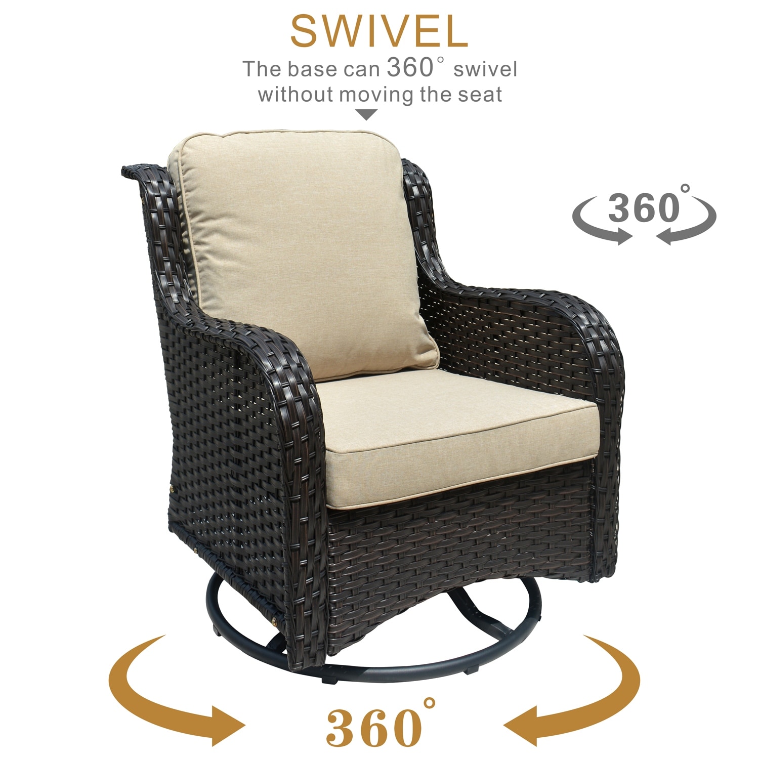 Rattan wicker hotsell swivel rocking chair