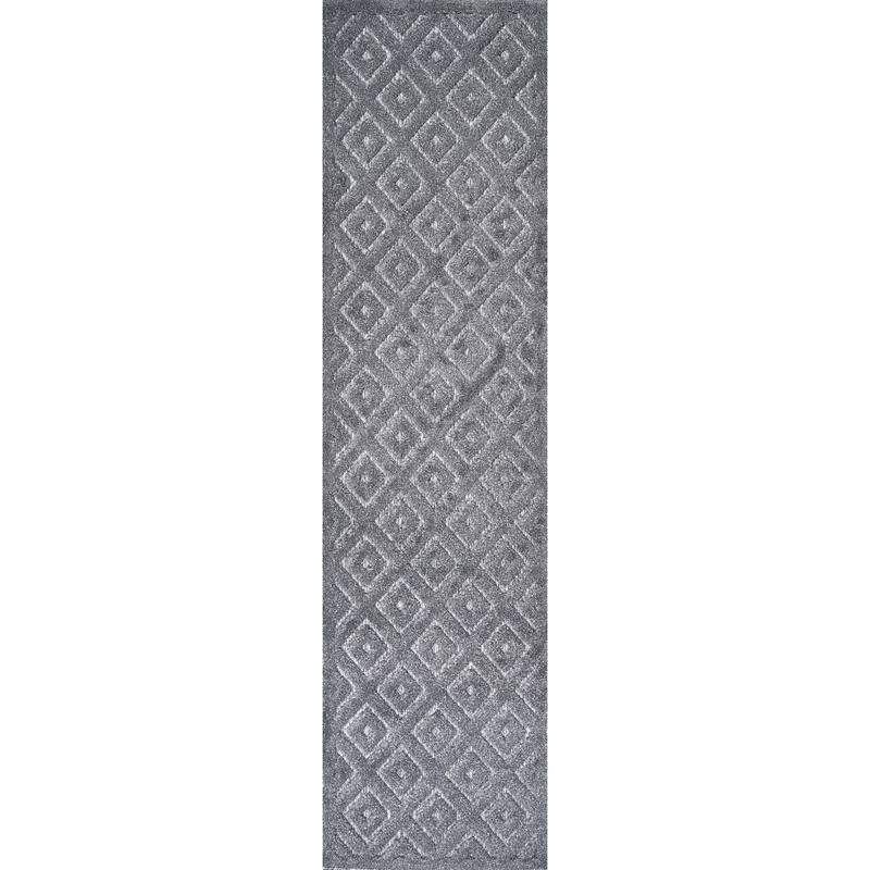 JONATHAN Y Ankara Neutral Diamond Trellis Indoor/Outdoor Area Rug - 2 X 8 - Dark Gray