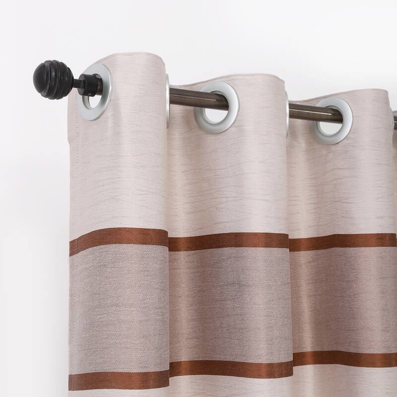 Glow's Avenue Striped Curtain Panel Polyester - Set of 2